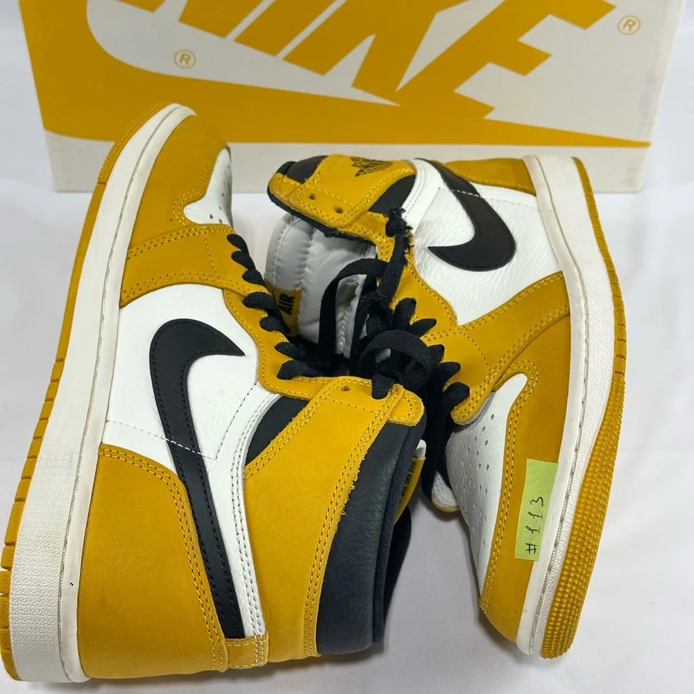 #113 Air Jordan 1 Retro High OG Yellow Ochre Men's shoes Size 7.5 DZ5485 701